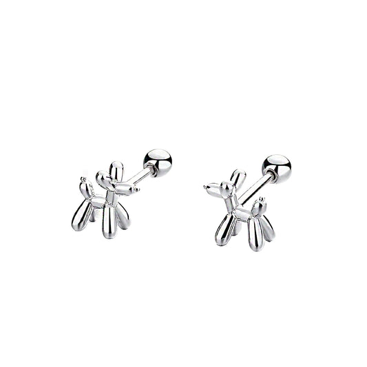 Sterling Silver Jennifer Balloon Dog Stud Earrings