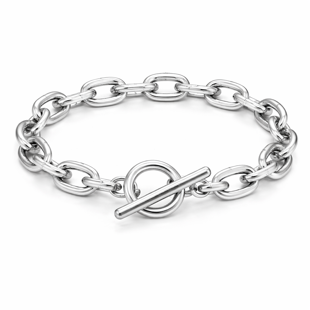 Sterling Silver Bonnie Open-Link Toggle Bracelet