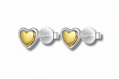 Two-Tone Amanda Heart Stud Earrings