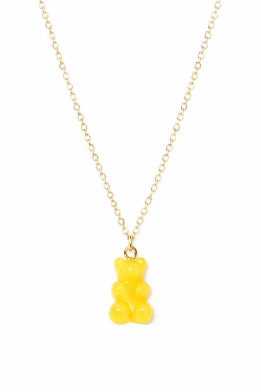 Gold Yellow Mellow Gummie Bear Necklace