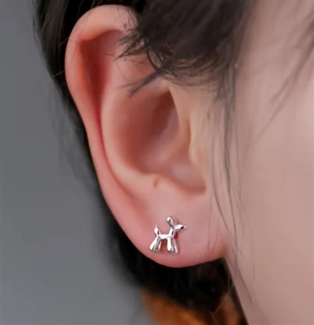Sterling Silver Poodle Earrings