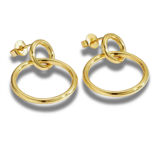 14K Vermeil Interlocking Circle Earrings