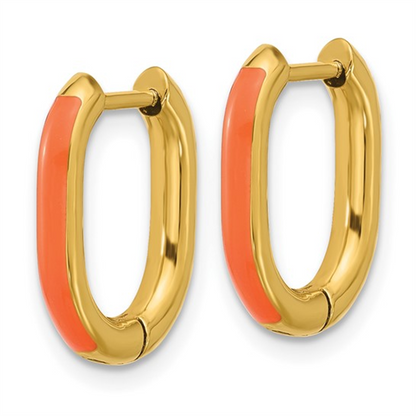Kenna Enamel Oval Hoop Earrings