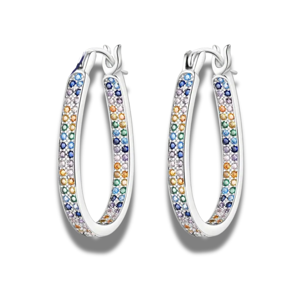Sterling Silver Oval Hoop Earrings