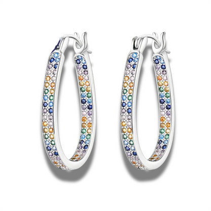 Sterling Silver Oval Hoop Earrings