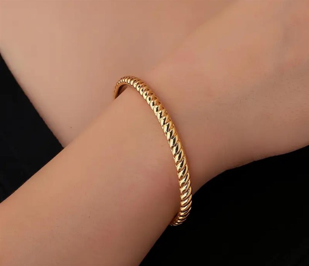 14K Vermeil Twisted Rope Cuff Bracelet