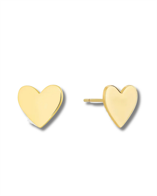 14K Vermeil Heart Earrings