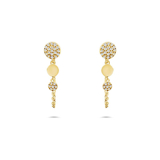14K Vermeil Disc Dangle Earrings