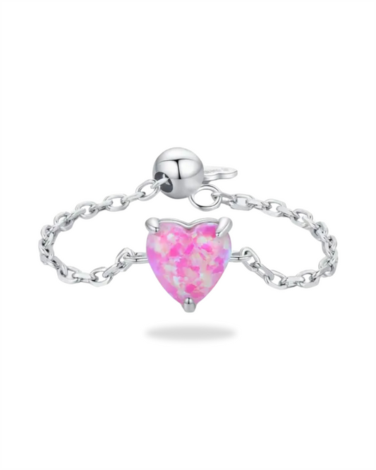 Sterling Silver Pink Opal Ring