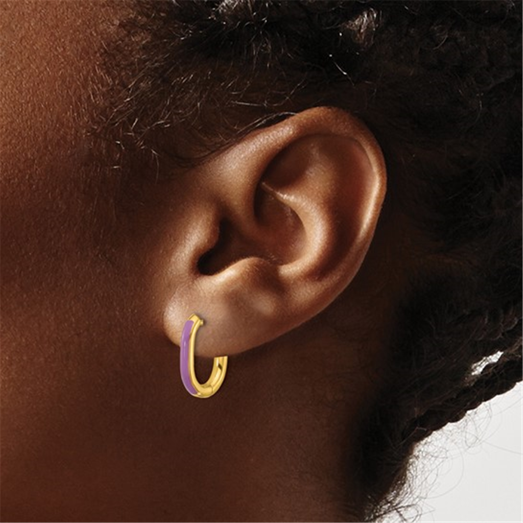 Kenna Enamel Oval Hoop Earrings
