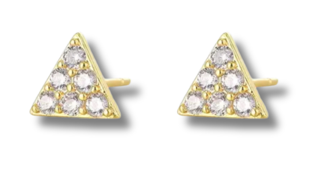14K Vermeil Triangle Pyramid Earrings