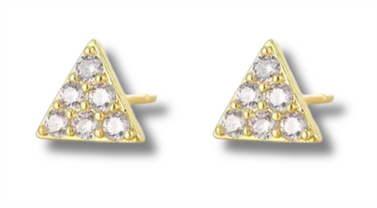 14K Vermeil Triangle Pyramid Earrings