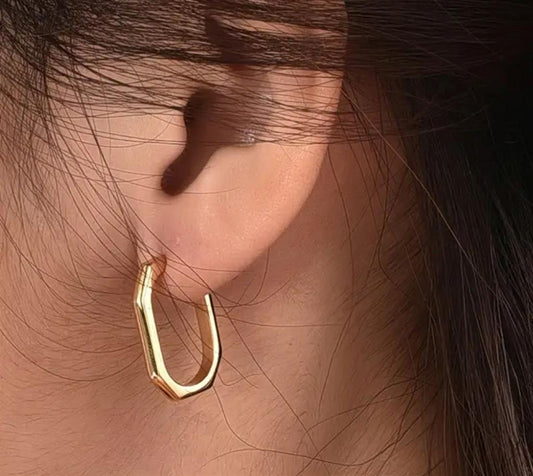 14K Vermeil Geometric Hoop Earrings