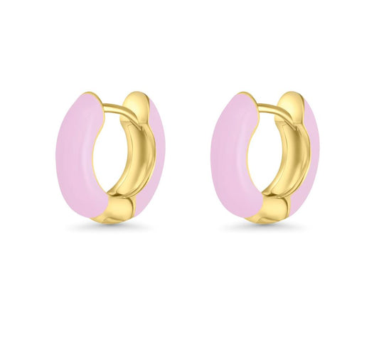 14K Vermeil & Purple Enamel Earrings