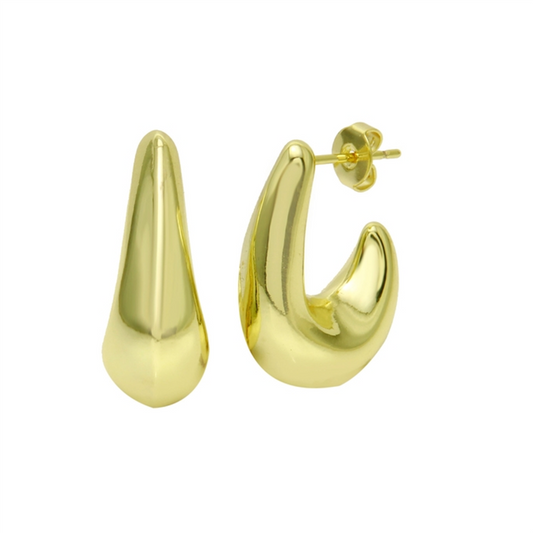 18K Vermeil Dome Hoop Earrings