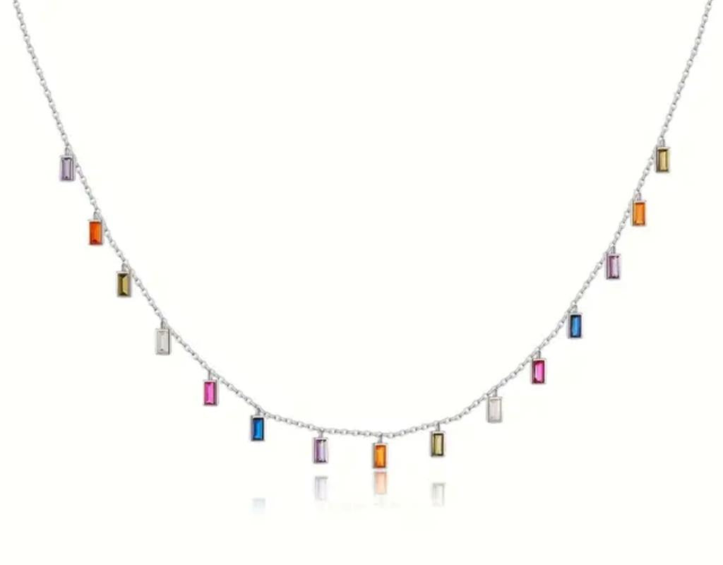 Sterling Silver Prism Dangle Necklace