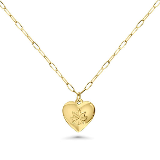 14K Vermeil Embossed Puffy Heart Necklace