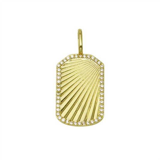18K Vermeil Embossed Fluted Tag Charm