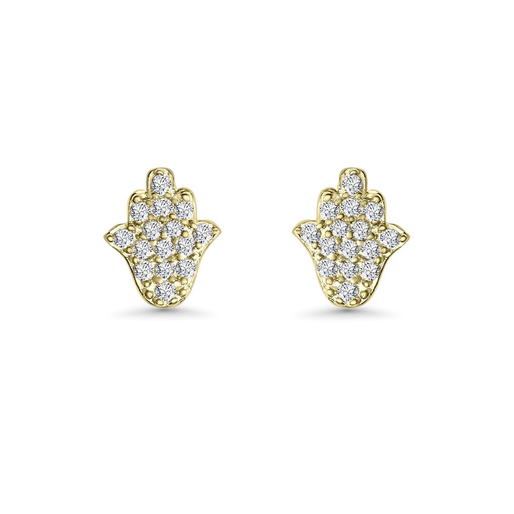 14K Vermeil Hamsa Stud Earrings