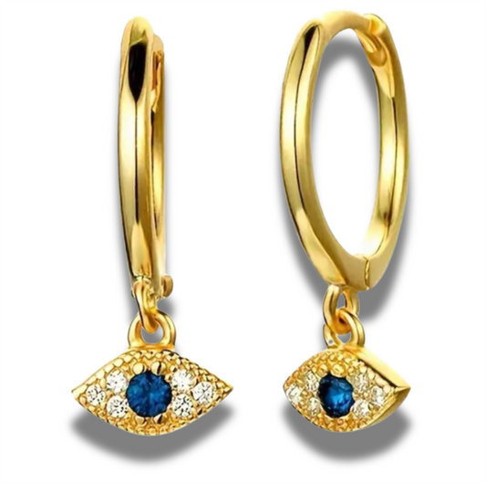 14K Vermeil Evil Eye Earrings