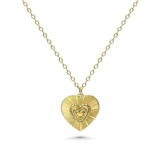 14K Vermeil Fluter "Inner Heart" Pendant