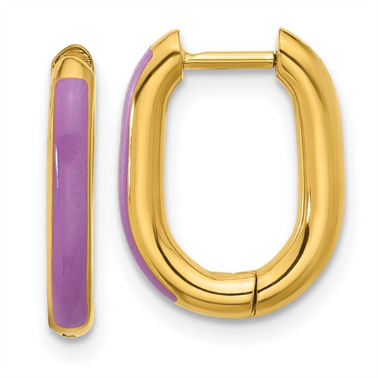 Kenna Enamel Oval Hoop Earrings